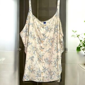 Old Navy Size 4X Cami With Blue and Tan Floral Design